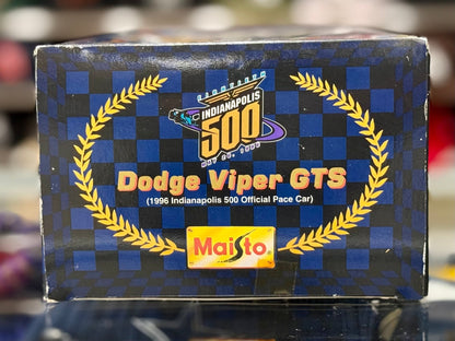 Maisto Dodge Viper GTS 'Indianapolis 500 Pace Car' Blue 1/18 Scale Diecast Model Car | New - Product Image