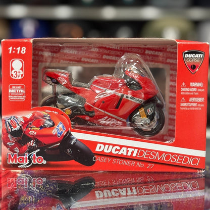 Maisto Ducati Corse Desmosedici 'Casey Stoner #27' 1/18 Scale Diecast Racing Motorcycle | New - Product Image