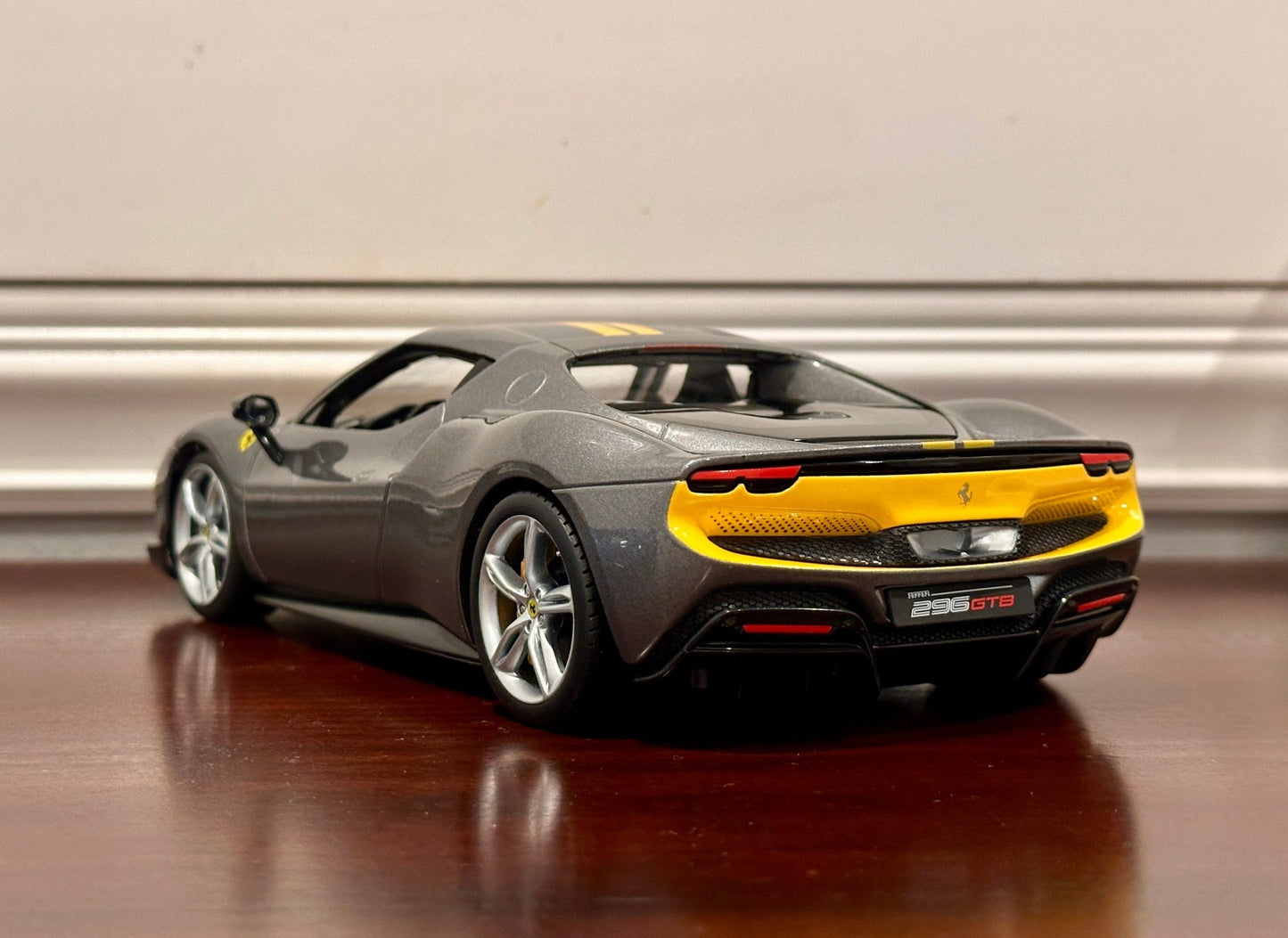 Maisto Ferrari 296 GTB 'Asseto Fiorano' Silver 1/18 Scale Diecast Model Car | New - Product Image