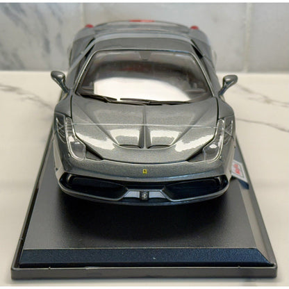 Maisto Ferrari 458 Speciale Titanium Gray 1/18 Scale Diecast Model Car | New - Product Image