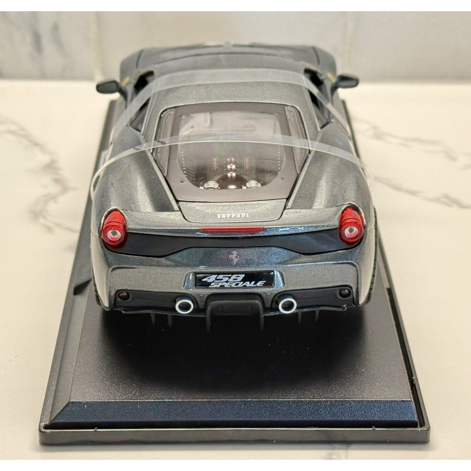 Maisto Ferrari 458 Speciale Titanium Gray 1/18 Scale Diecast Model Car | New - Product Image