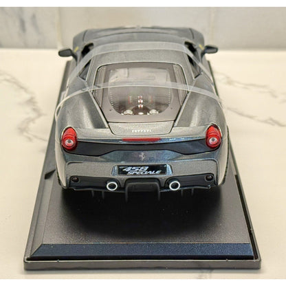 Maisto Ferrari 458 Speciale Titanium Gray 1/18 Scale Diecast Model Car | New - Product Image
