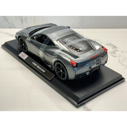 Maisto Ferrari 458 Speciale Titanium Gray 1/18 Scale Diecast Model Car | New - Product Image