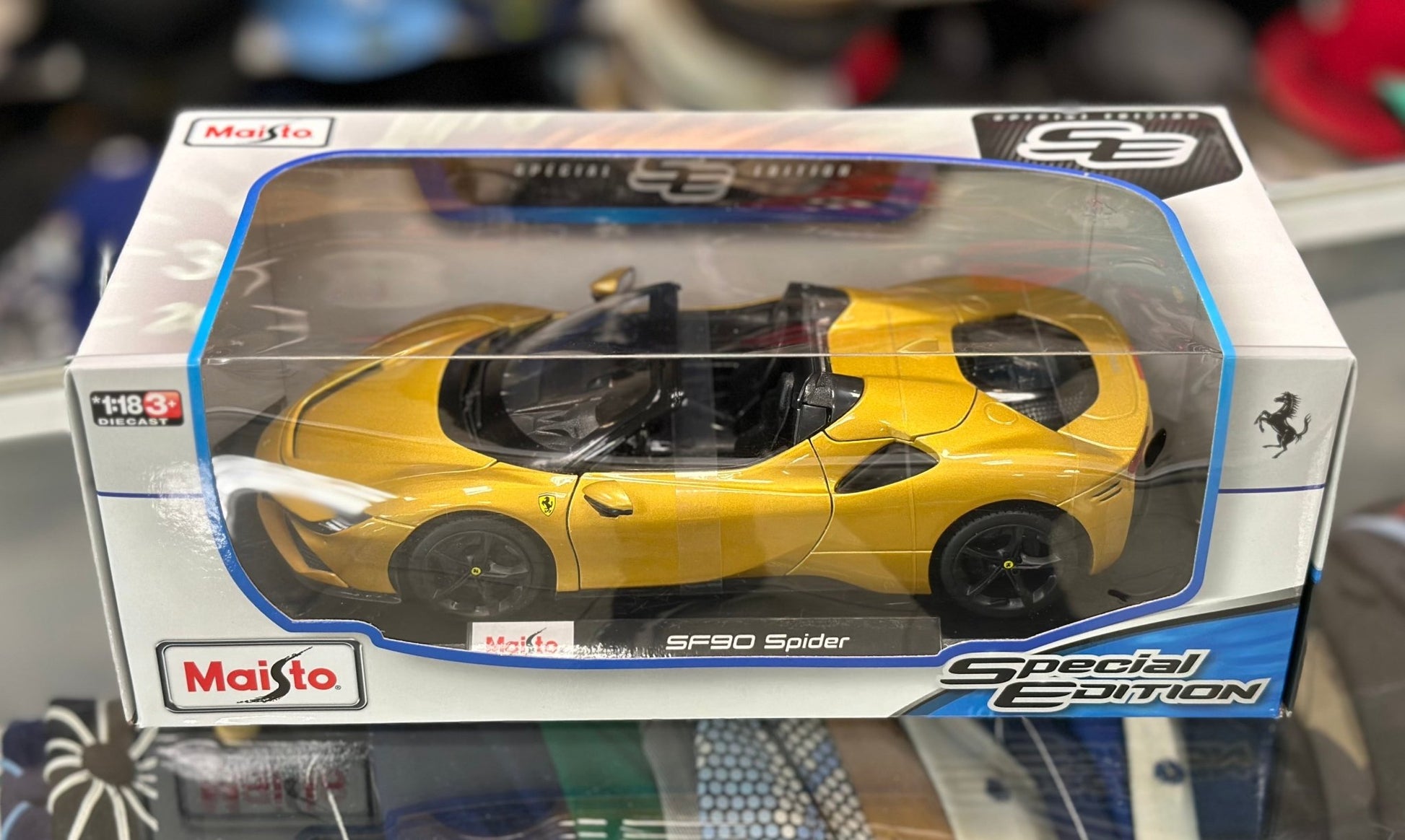 Maisto Ferrari SF90 Spider Gold 1/18 Scale Diecast Model Car | New - Product Image