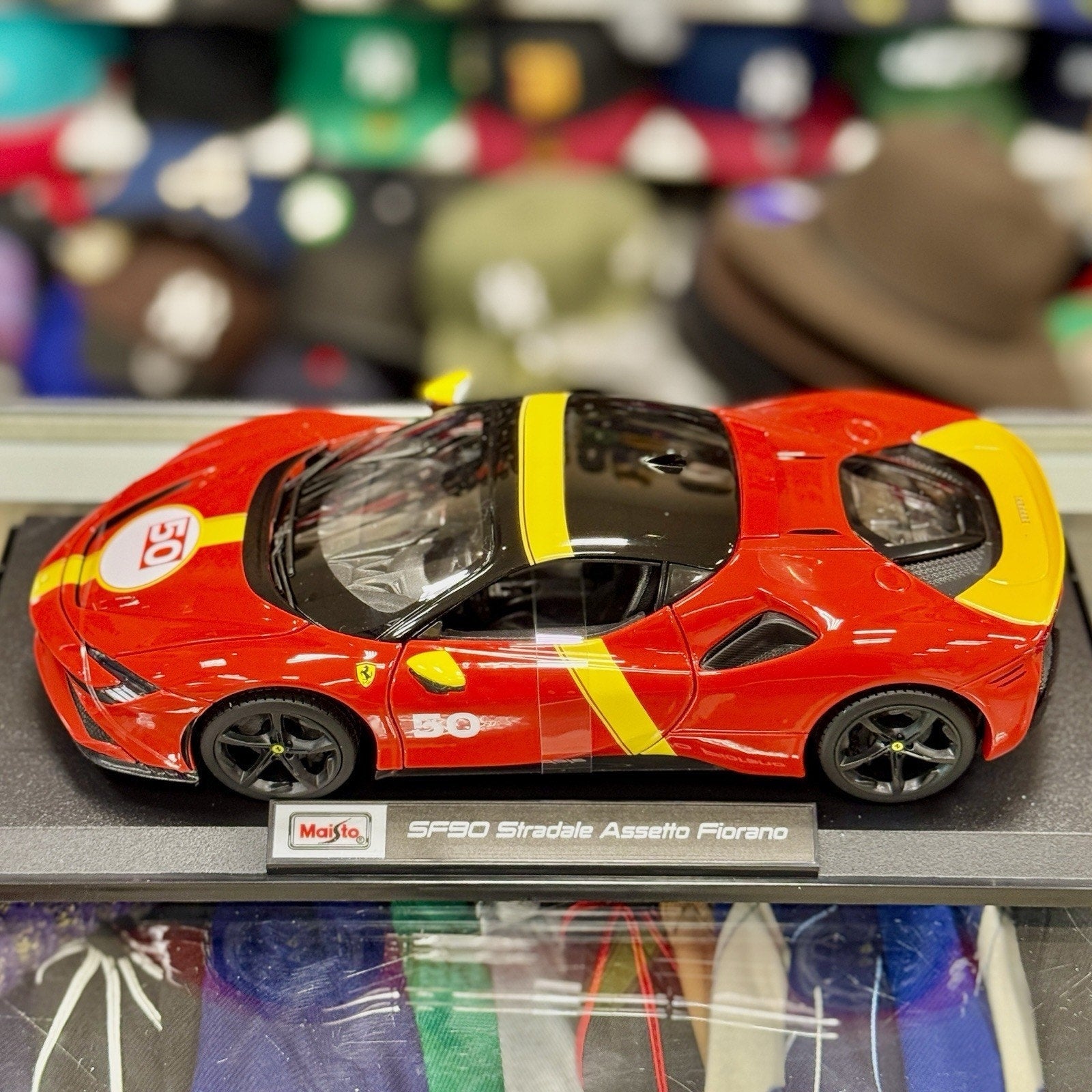 Maisto Ferrari SF90 Stradale 'Assetto Fiorano' Red 1/18 Scale Diecast Model Car | New - Product Image