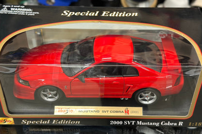 Maisto Ford Mustang Cobra R SVT Red 1/18 Scale Diecast Model Car | New - Product Image