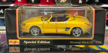 Maisto Ford Mustang Mach 3 III Yellow 1/18 Scale Diecast Model Car | New - Product Image