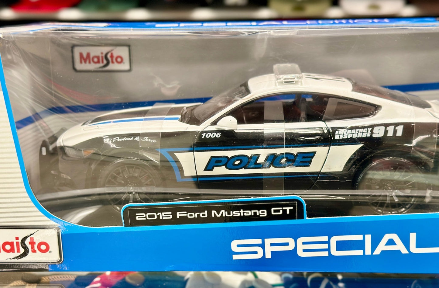 Maisto Ford Mustang 'Police Edition' 1/18 Scale Diecast Model Car | New - Product Image