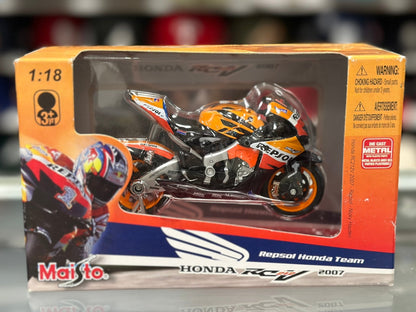 Maisto Honda RCV211 Repsol Racing Bike 1/18 Scale Diecast Model Bike | New - Product Image