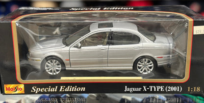 Maisto Jaguar X-Type Silver 1/18 Scale Diecast Model Car | New - Product Image