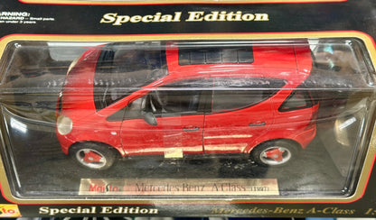 Maisto Mercedes Benz A Class Red 1/18 Scale Diecast Model Car - Product Image