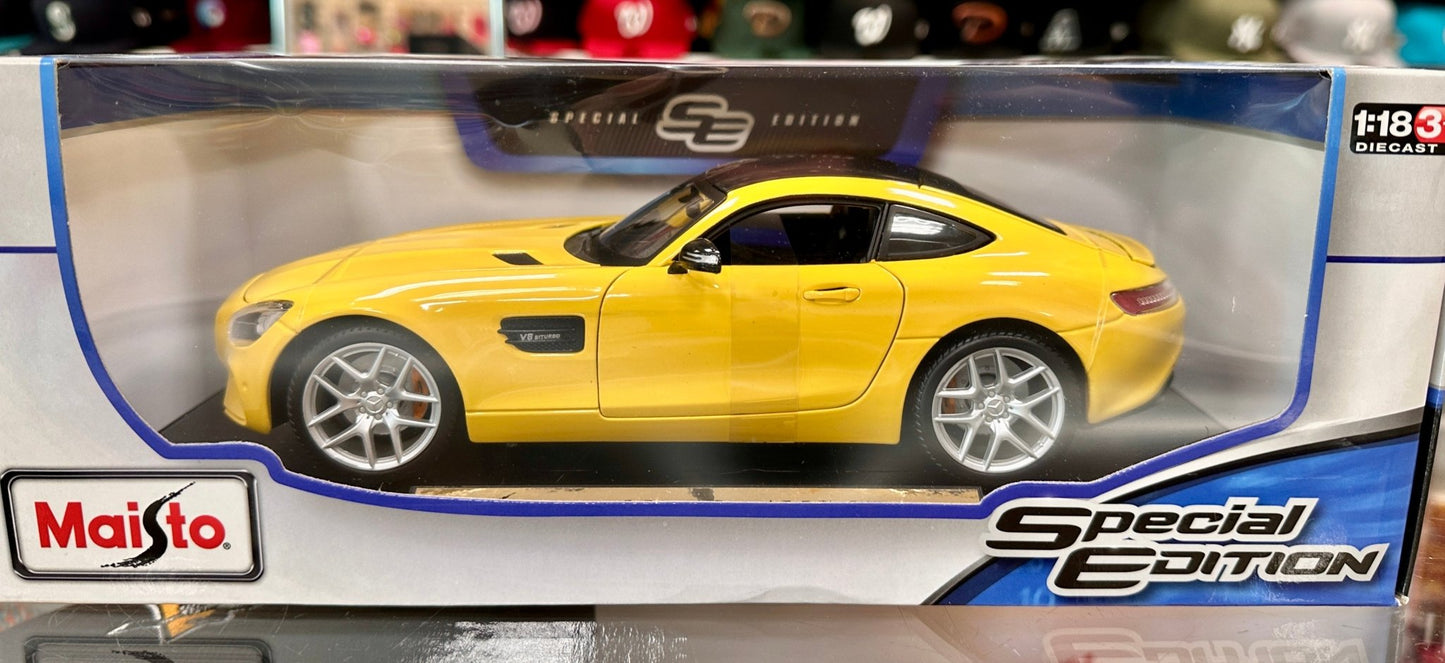 Maisto Mercedes Benz AMG GT Yellow 1/18 Scale Diecast Model Car | New - Product Image