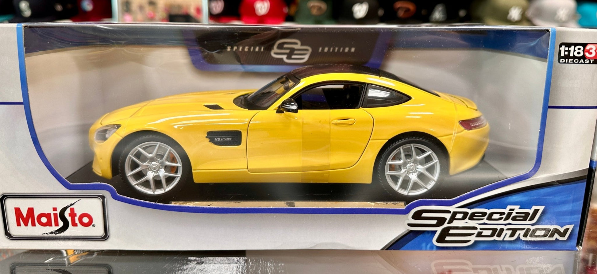 Maisto Mercedes Benz AMG GT Yellow 1/18 Scale Diecast Model Car | New - Product Image