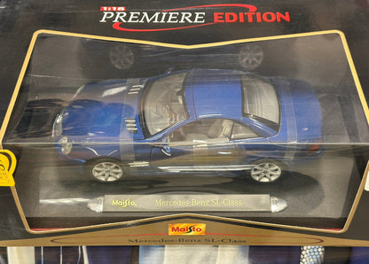 Maisto Mercedes Benz SL Hard Top Blue 1/18 Scale Diecast Model Car | New - Product Image