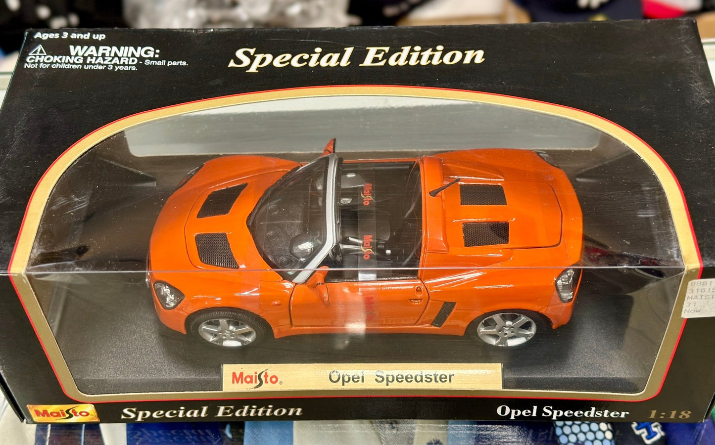 Maisto Opel Speedster Orange 1/18 Scale Diecast Model Car - Product Image