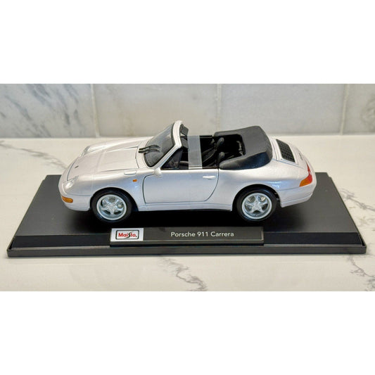 Maisto Porsche 911 Carrera Cabriolet Pearl White 1/18 Scale Diecast Model Car | New - Product Image