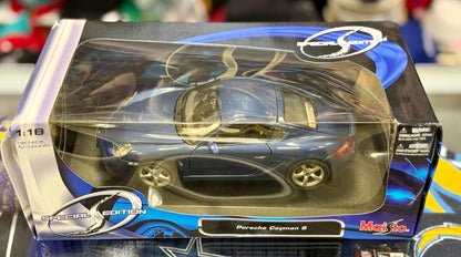 Maisto Porsche Cayman Metallic Blue 1/18 Scale Diecast Model Car | New - Product Image