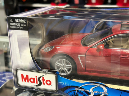 Maisto Porsche Panamera Turbo Maroon 1/18 Scale Diecast Model Car - Product Image