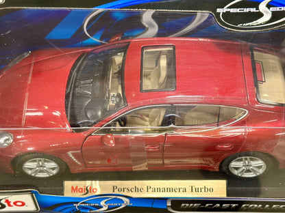 Maisto Porsche Panamera Turbo Maroon 1/18 Scale Diecast Model Car - Product Image