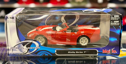 Maisto Shelby Series 1 Red w/White Stripes 1/18 Scale Diecast Model Car | New - Product Image