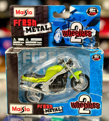Maisto Triumph Motorcycle Lime Green 1/18 Scale Diecast Model Bike | New - Product Image