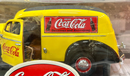 Matchbox 1940 Ford Sedan 'Coca Cola' Van Yellow 1/18 Scale Diecast Model Car | New - Product Image