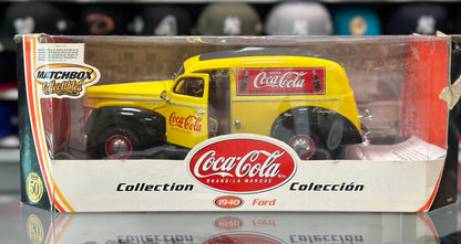Matchbox 1940 Ford Sedan 'Coca Cola' Van Yellow 1/18 Scale Diecast Model Car | New - Product Image