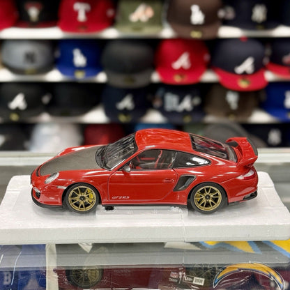 Minichamps Porsche 911 997 GT2 RS Guards Red w/ Bronze Wheels 1/18 Scale Diecast Model Car - Product Image