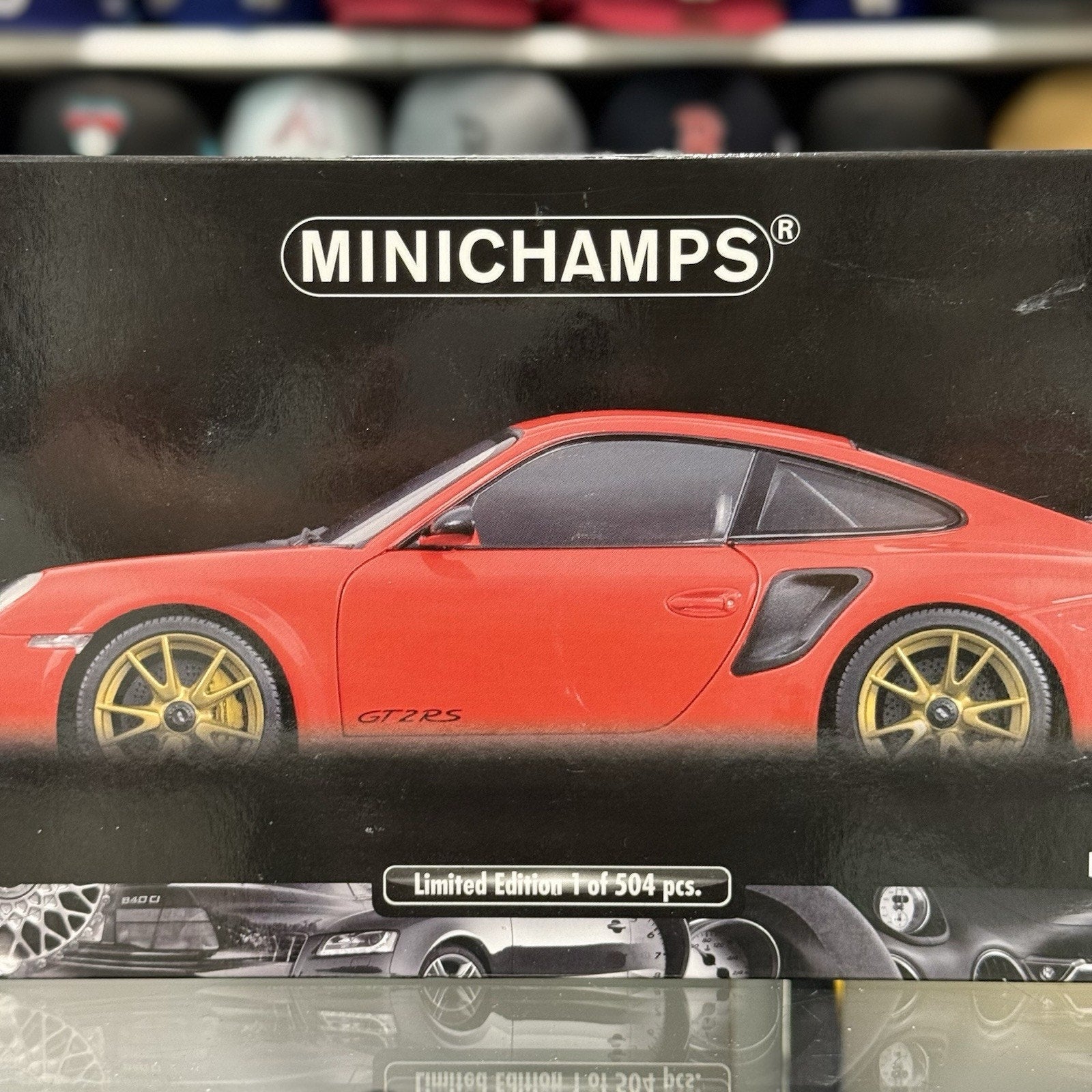Minichamps Porsche 911 997 GT2 RS Guards Red w/ Bronze Wheels 1/18 Scale Diecast Model Car - Product Image