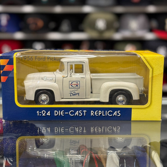 Motormax 1956 Ford Pickup White 'Path Mark Dairy' White 1/24 Scale Diecast Model Car - Product Image