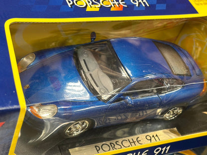 Motormax Porsche 911 Blue 1/18 Scale Diecast Model Car - Product Image