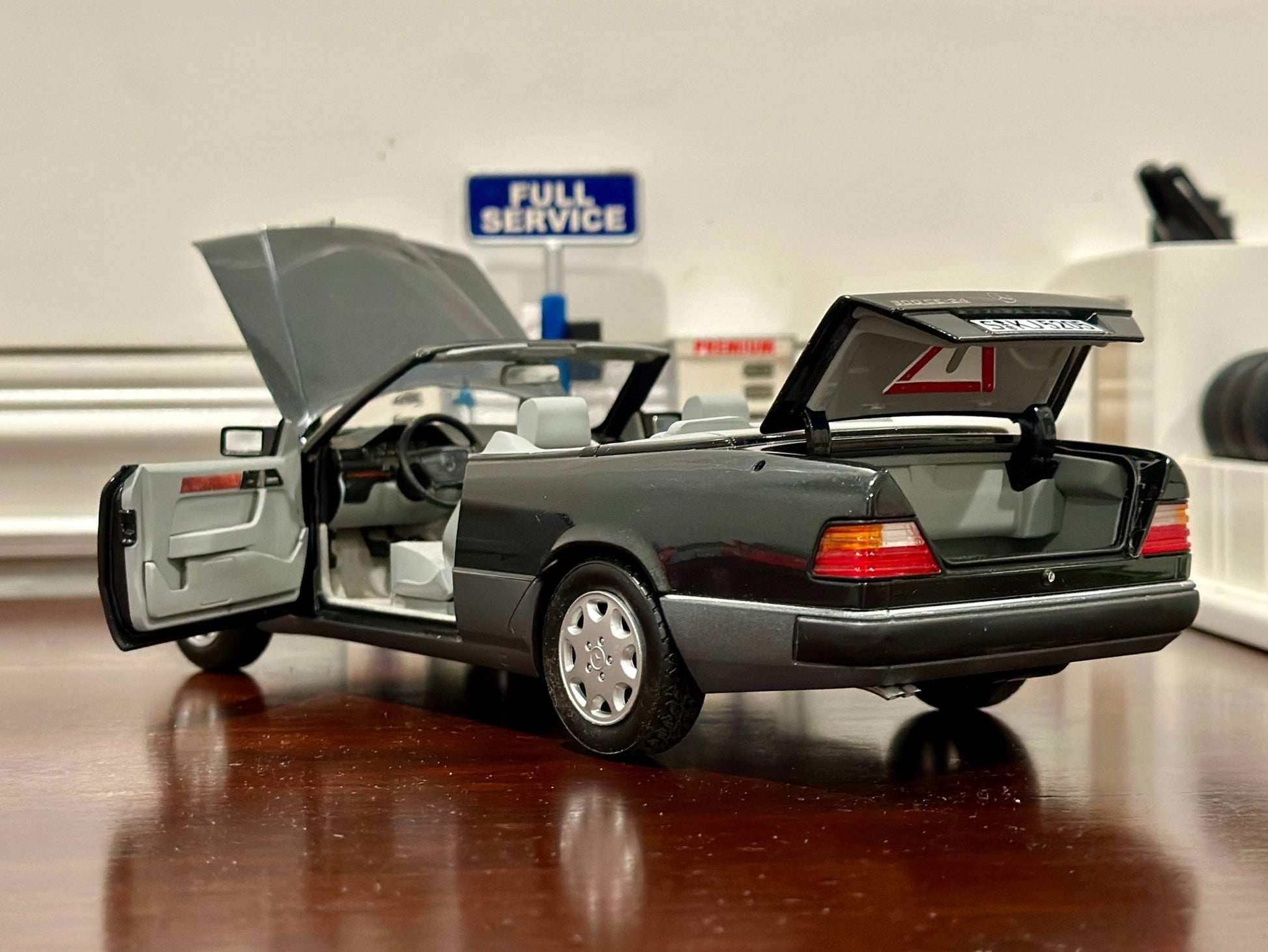 NOREV Mercedes Benz 300 CE 24 Cabriolet Dark Blue/Gray 1/18 Scale Diecast Model Car - Product Image