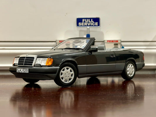 NOREV Mercedes Benz 300 CE 24 Cabriolet Dark Blue/Gray 1/18 Scale Diecast Model Car - Product Image