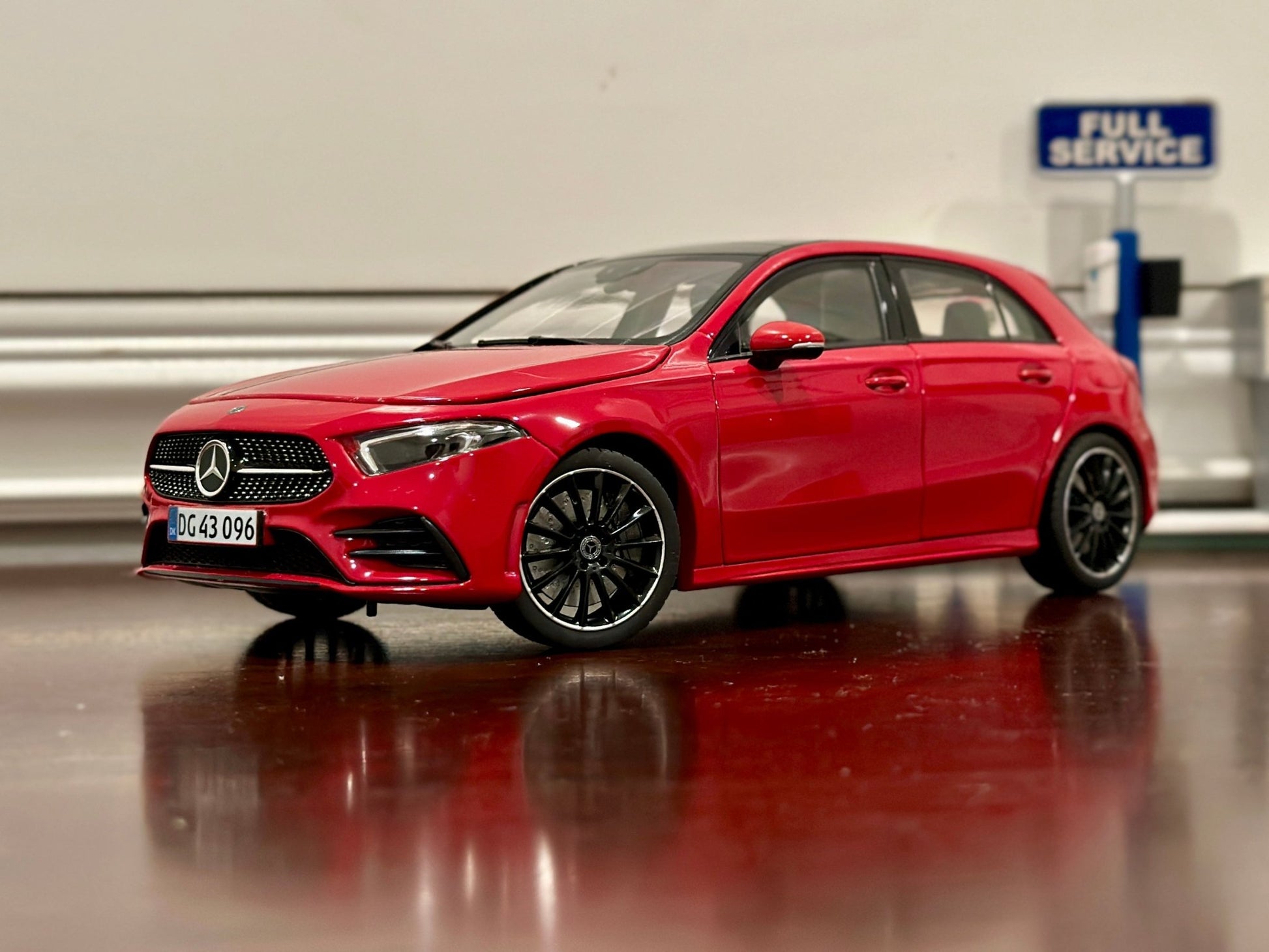 NOREV Mercedes Benz A Class Lipgloss Red 1/18 Scale Diecast Model Car - Product Image