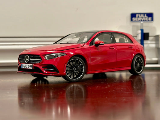 NOREV Mercedes Benz A Class Lipgloss Red 1/18 Scale Diecast Model Car - Product Image