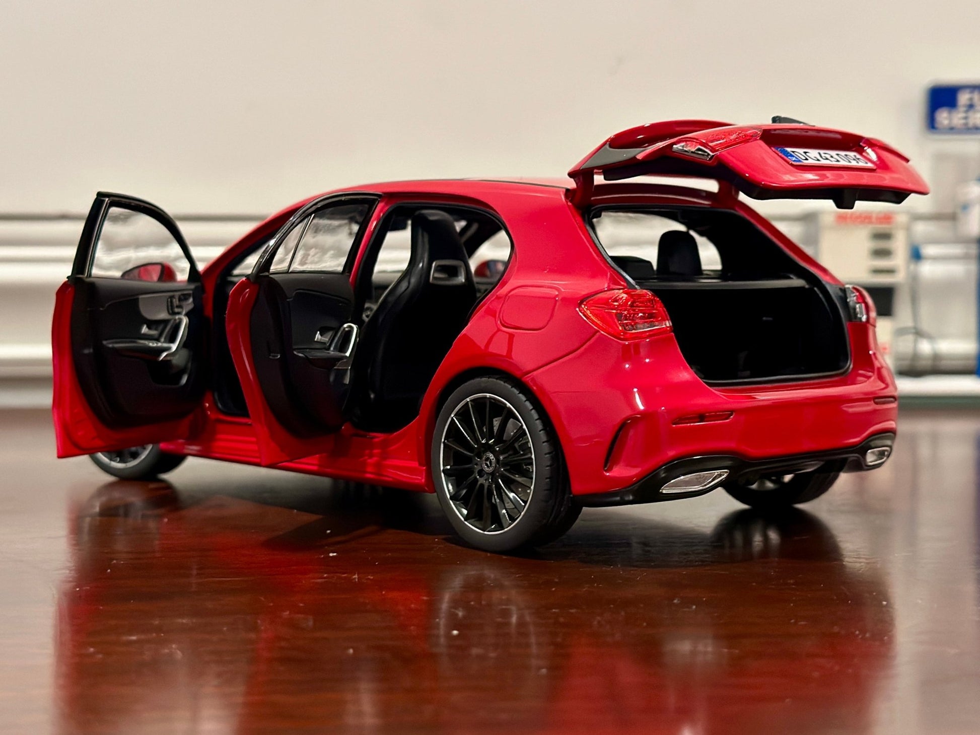 NOREV Mercedes Benz A Class Lipgloss Red 1/18 Scale Diecast Model Car - Product Image
