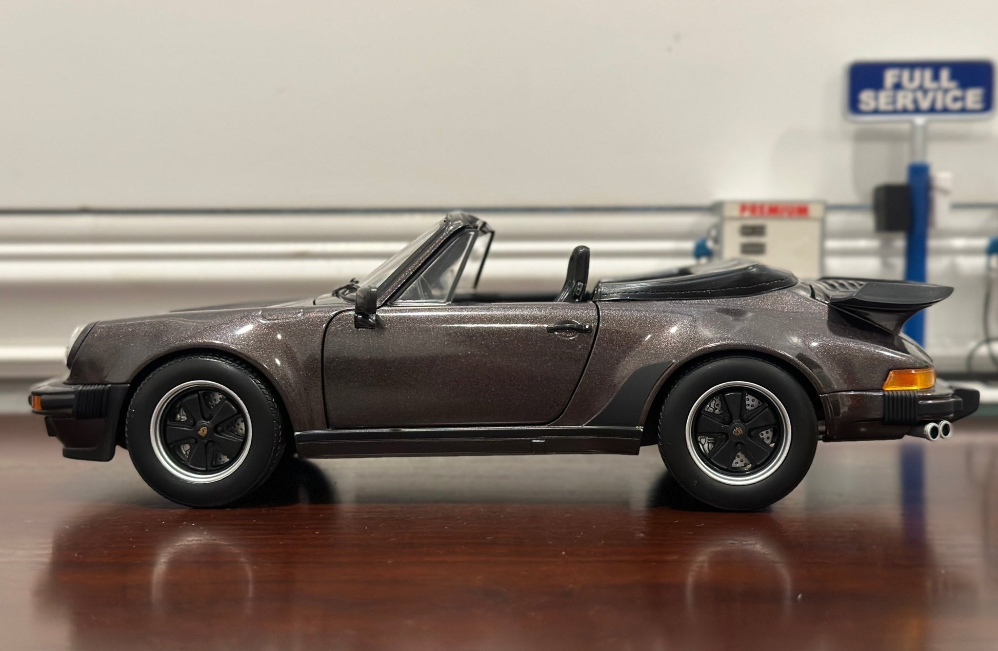 NOREV Porsche 911 930 Turbo Cabriolet Metallic Brown 1/18 Scale Diecast Model Car - Product Image