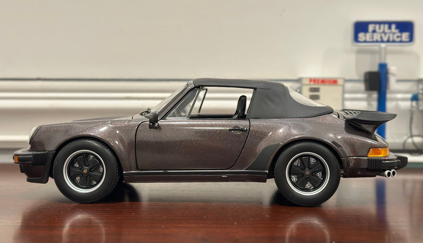 NOREV Porsche 911 930 Turbo Cabriolet Metallic Brown 1/18 Scale Diecast Model Car - Product Image