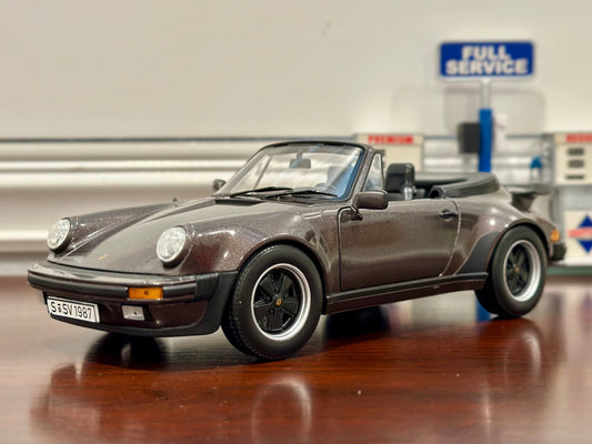 NOREV Porsche 911 930 Turbo Cabriolet Metallic Brown 1/18 Scale Diecast Model Car - Product Image