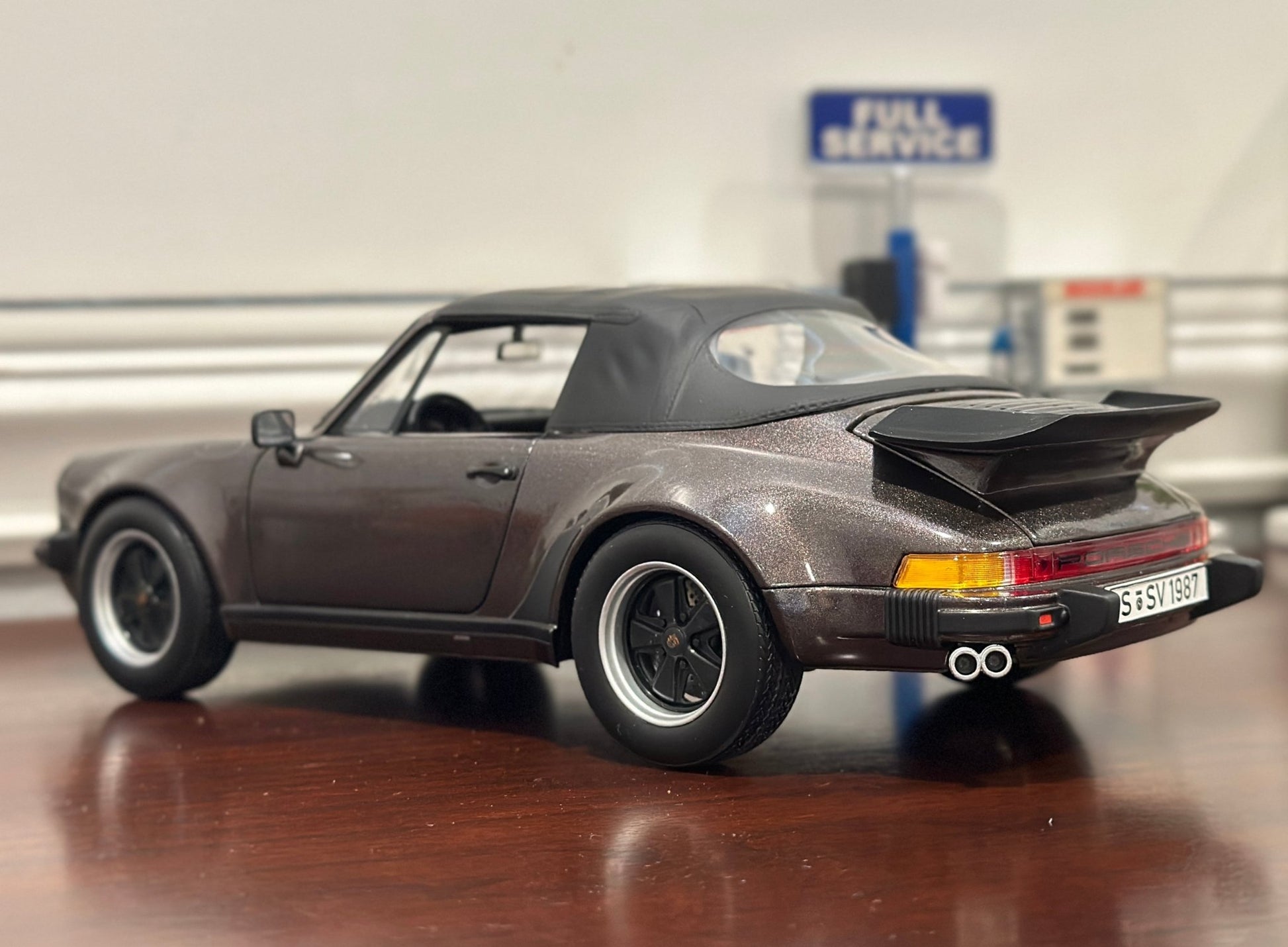 NOREV Porsche 911 930 Turbo Cabriolet Metallic Brown 1/18 Scale Diecast Model Car - Product Image