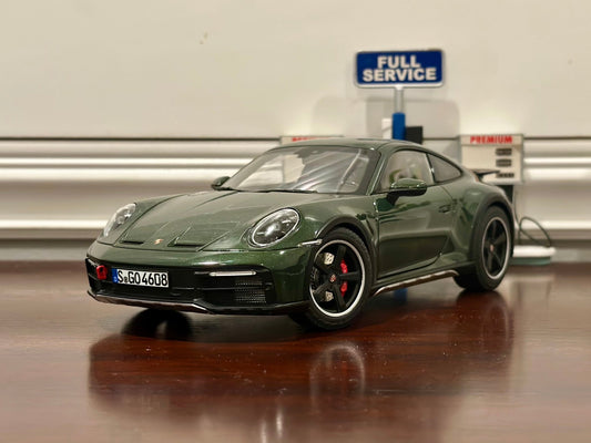 NOREV Porsche 911 992 Dakar Oak Green Metallic 1/18 Scale Diecast Model Car | New - Product Image