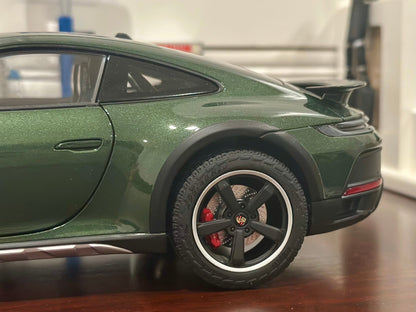NOREV Porsche 911 992 Dakar Oak Green Metallic 1/18 Scale Diecast Model Car | New - Product Image