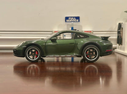 NOREV Porsche 911 992 Dakar Oak Green Metallic 1/18 Scale Diecast Model Car | New - Product Image
