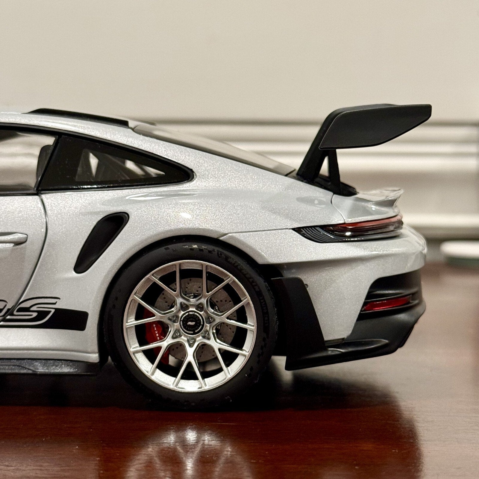 NOREV Porsche 911 992 GT3 RS Metallic Ice Grey 1/18 Scale Diecast Model Car - Product Image