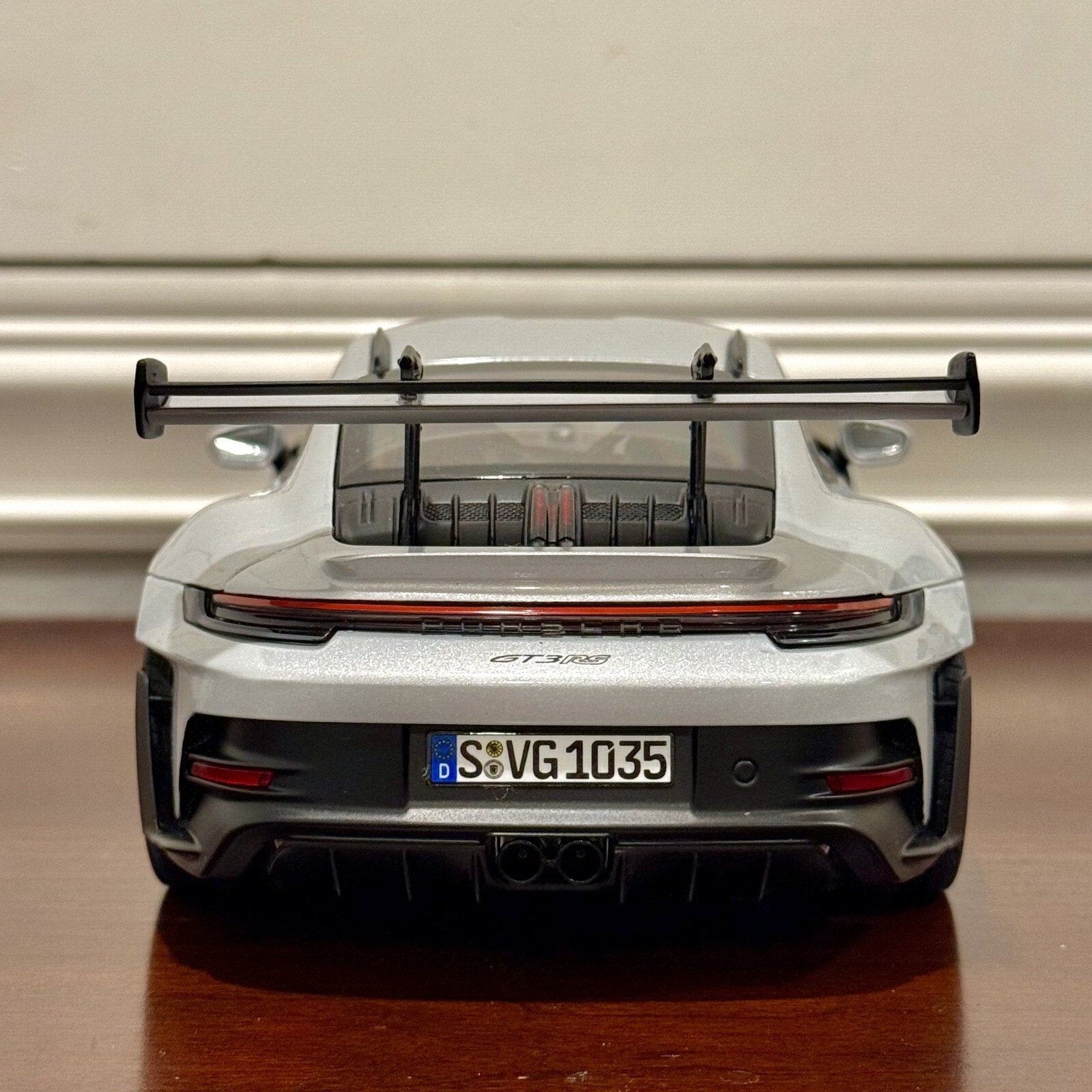 NOREV Porsche 911 992 GT3 RS Metallic Ice Grey 1/18 Scale Diecast Model Car - Product Image