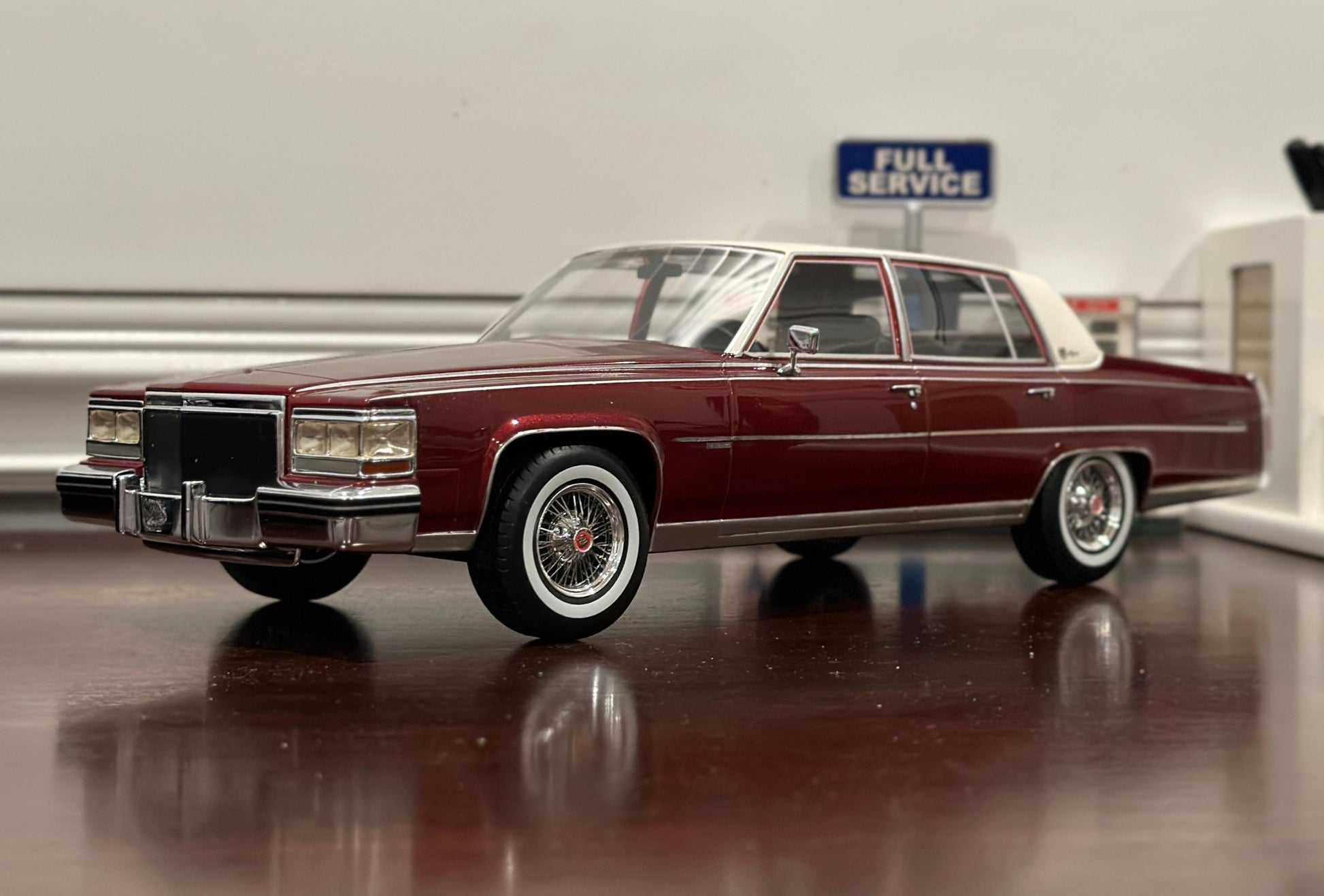 Ottomobile Cadillac Fleetwood Ruby Red w/ Beige Top 1/18 Scale Resin Model Car - Product Image