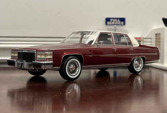 Ottomobile Cadillac Fleetwood Ruby Red w/ Beige Top 1/18 Scale Resin Model Car - Product Image
