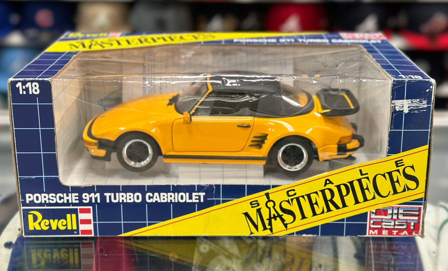 Revell Porsche 911 Turbo Cabriolet 'Slant Nose' Yellow 1/18 Scale Diecast Model Car | New - Product Image