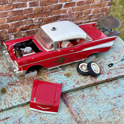 Road Legends 1957 Chevrolet Bel-Air 'Fire Chief' 1/18 Scale Diecast Model Car | Parts Car - Product Image