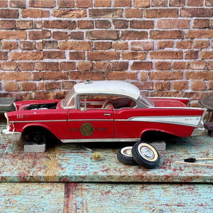 Road Legends 1957 Chevrolet Bel-Air 'Fire Chief' 1/18 Scale Diecast Model Car | Parts Car - Product Image
